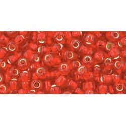 Japanese Toho Seed Beads Tube Round 8/0 Silver-Lined Siam Ruby TR-08-25B