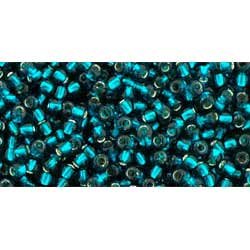 Japanese Toho Seed Beads Tube Round 11/0 Silver-Lined Teal TR-11-27BD