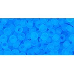 Japanese Toho Seed Beads Tube Round 8/0 Transparent-Frosted Med Aquamarine TR-08-3BF