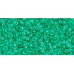 Japanese Toho Seed Beads Tube Round 11/0 Transparent Beach Glass Green TR-11-72