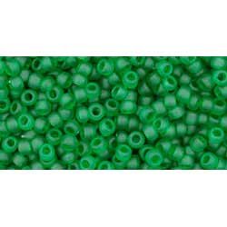 Japanese Toho Seed Beads Tube Round 11/0 Transparent-Frosted Grass Green TR-11-7BF