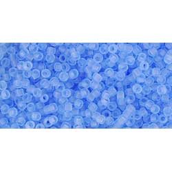 Japanese Toho Seed Beads Tube Round 15/0 Transparent-Frosted Lt Sapphire TR-15-13F