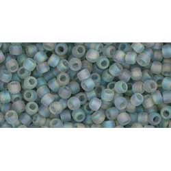 Japanese Toho Seed Beads Tube Round 11/0 Transparent-Rainbow Frosted Black Diamond TR-11-176AF