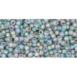 Japanese Toho Seed Beads Tube Round 11/0 Transparent-Rainbow Frosted Gray TR-11-176BF