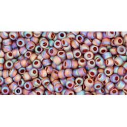 Japanese Toho Seed Beads Tube Round 11/0 Transparent-Rainbow Frosted Smoky Topaz TR-11-177F