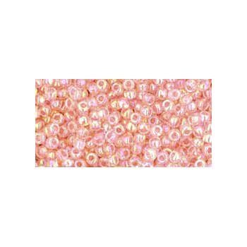 Japanese Toho Seed Beads Tube Round 11/0 Transparent-Rainbow Rosaline TR-11-169