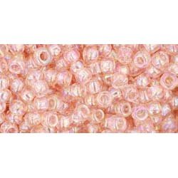 Japanese Toho Seed Beads Tube Round 8/0 Transparent-Rainbow Rosaline TR-08-169