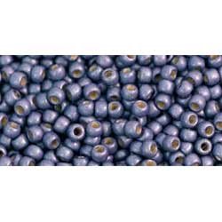 Japanese Toho Seed Beads Tube Round 11/0 PermaFinish - Frosted Metallic Polaris TR-11-PF567F