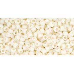 Japanese Toho Seed Beads Tube Round 11/0 Opaque-Frosted Lt Beige TR-11-51F