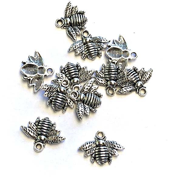 Cast Metal Charm Bees Fat 16x21mm (10) Antique Silver