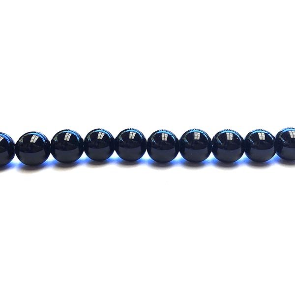 Agate Beads Dyed Round 8mm (45) Black - Hole 2mm