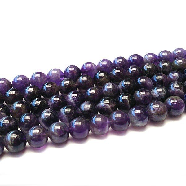 Amethyst Beads Round 6mm - 1 Strand - Grade AB - Dark