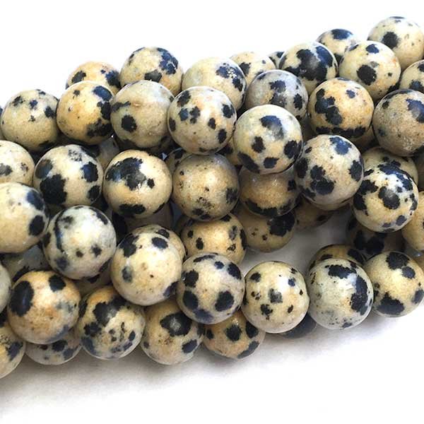 Jasper Dalmatian Beads Round 8mm - 1 Strand