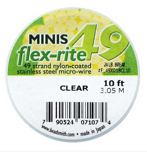 Flexrite 49 - Stainless steel 49 Strand Wire 0.014 / 0.35mm Clear - Mini 3 Metres