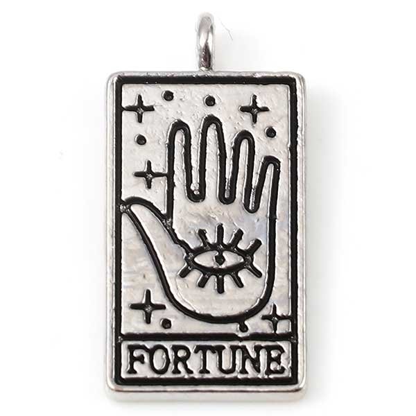 Cast Metal Charm Tarot Style A 26x13mm (1)  Fortune - Silver