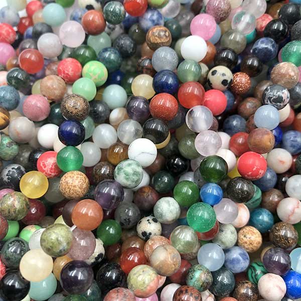 Gemstone Mixed Beads Round 6mm  - 1 Strand
