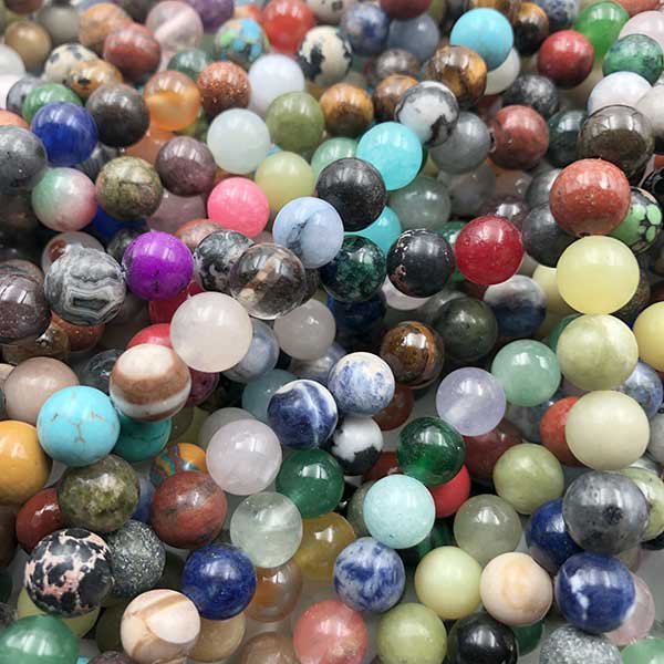 Gemstone Mixed Beads Round 8mm  - 1 Strand