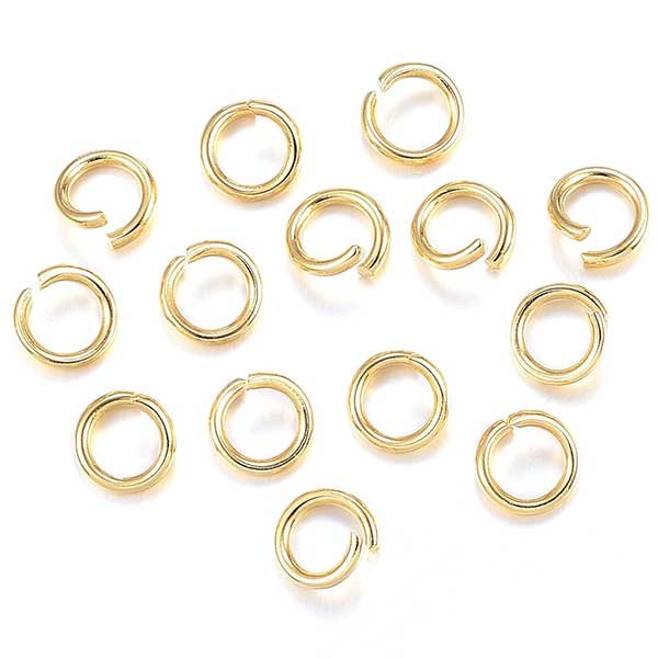 Jump Rings Surgical Stainless Steel 8x1.2mm (100) Gold Plated