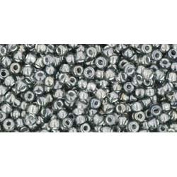 Japanese Toho Seed Beads Tube Round 11/0 Inside-Color Gray/Gun Metal-Lined TR-11-282