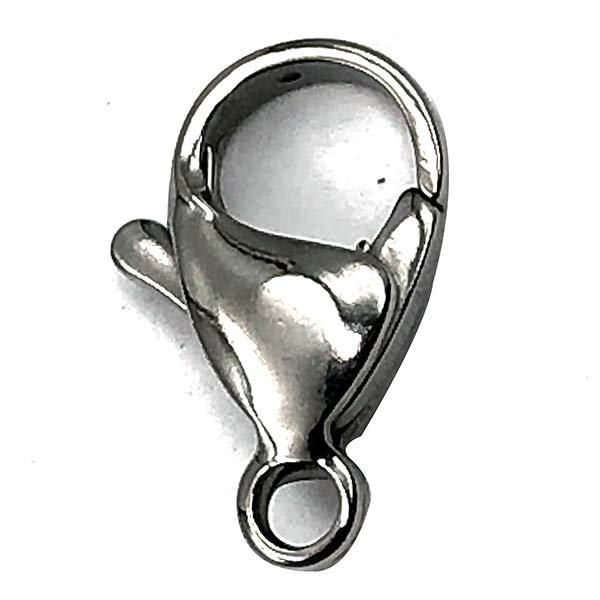 C&T Lobster Clasp Surgical Stainless Steel 15mm (10) Dark Silver