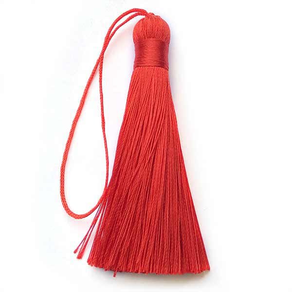 Tassels Polyester 80x12mm (1) Red Siam 19