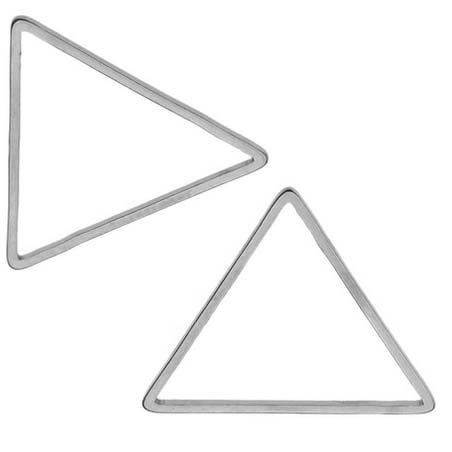 Stainless Steel Beadable Frame Triangle 23x20mm (4) Dark Silver