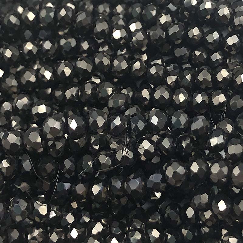 Imperial Crystal Bead Rondelle 3x4mm (120) Metallic Electroplated Black