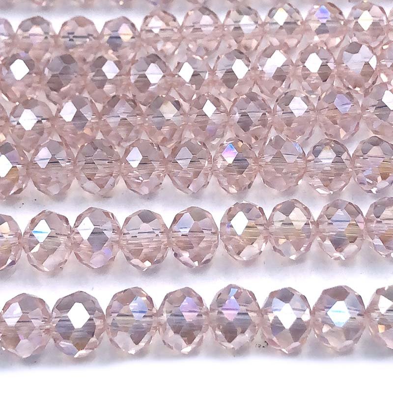Imperial Crystal Bead Rondelle 6x8mm (68) Pink AB