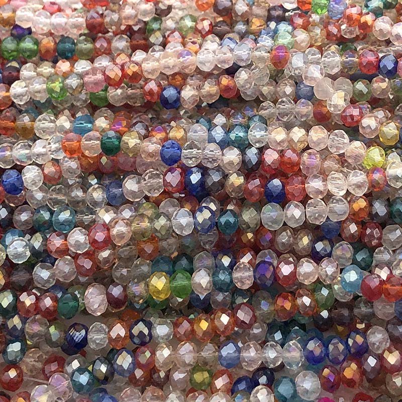 Imperial Crystal Bead Rondelle 3x4mm (130) Electroplate Mix
