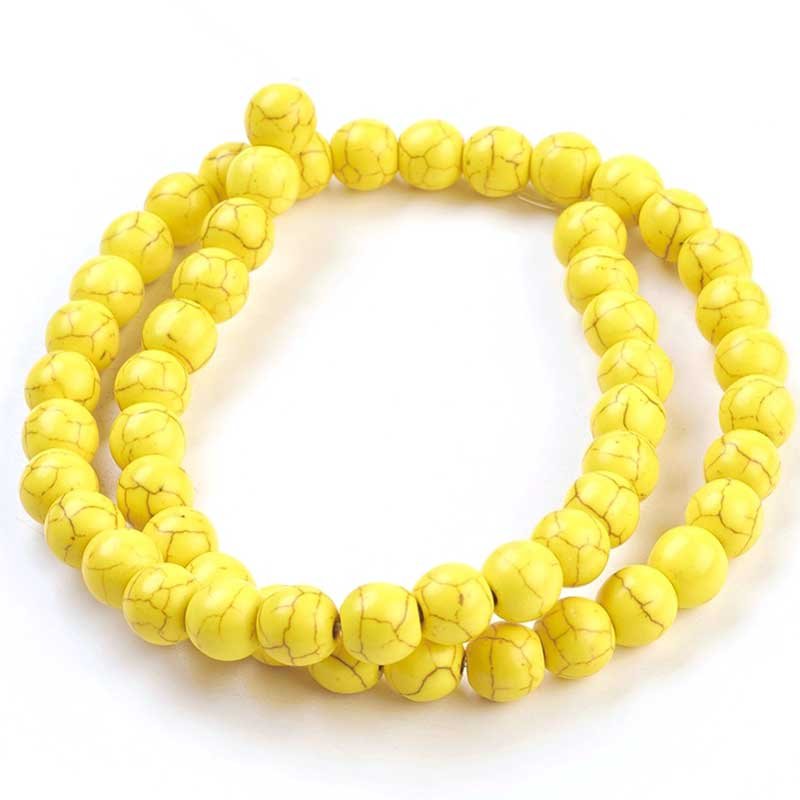 Howlite Reconstituted Beads Round 8mm (50) Yellow