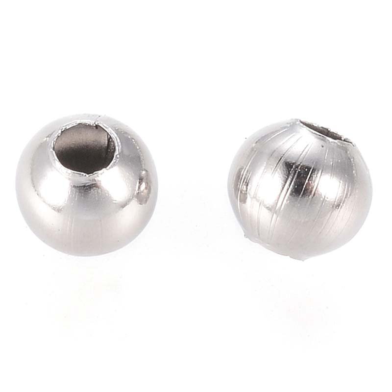Spacer Beads Round 304 Stainless Steel 4mm - 100 Beads