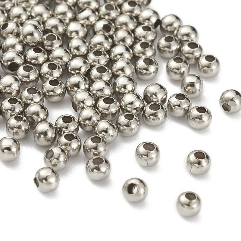 Spacer Beads Round 304 Stainless Steel 3mm - 200 Beads