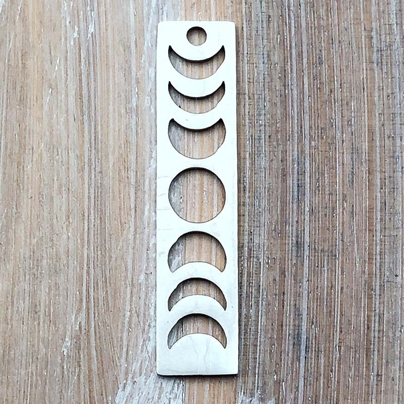 Stainless Steel Charm Moon Phases Rectangle 35x8mm  (1) Original