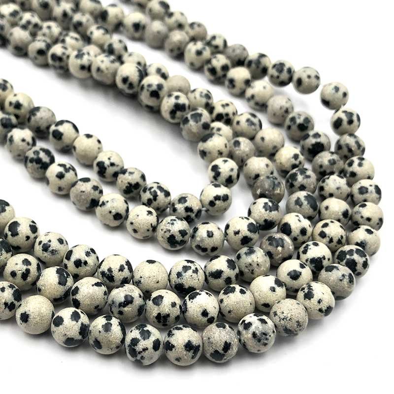 Jasper Dalmatian Beads Round 6mm - 1 Strand