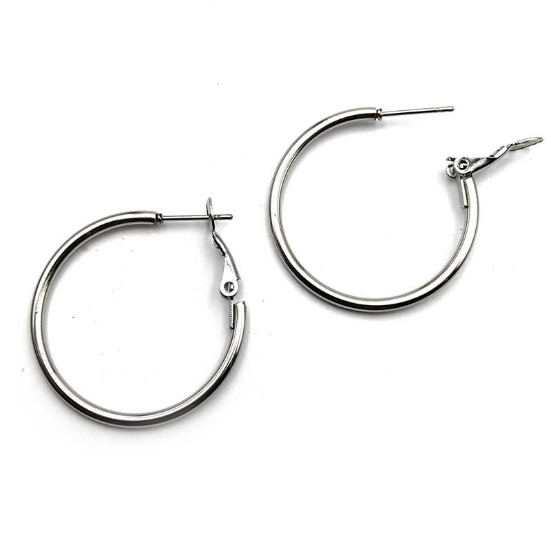 Ear Hoop Earrings 304 Stainless Steel 30x2mm - 1 Pair