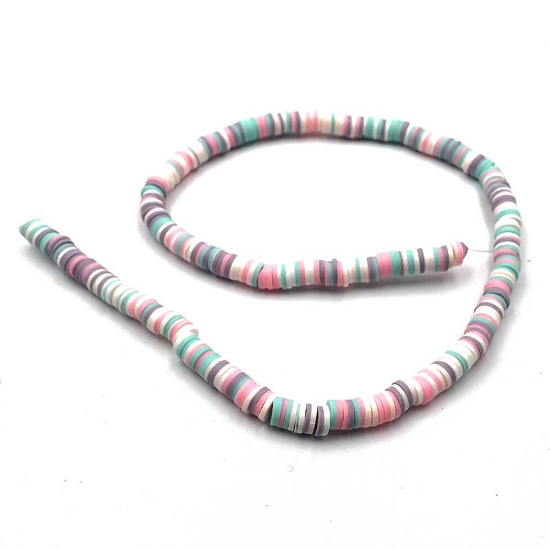 Polymer Clay Beads Heishi Discs 6x1mm - 1 Strand - Mix 002