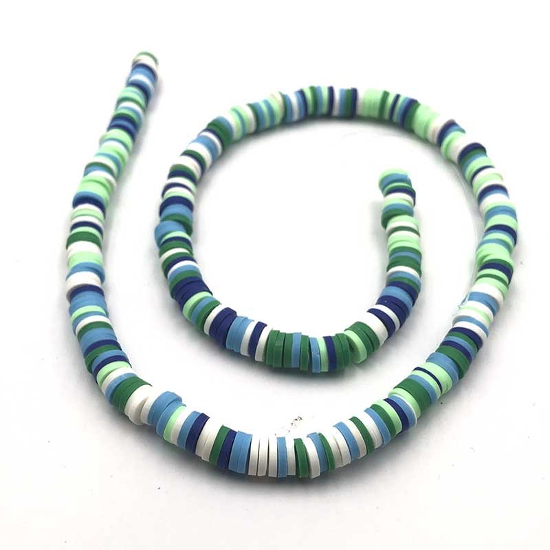 Polymer Clay Beads Heishi Discs 6x1mm - 1 Strand - Mix 005