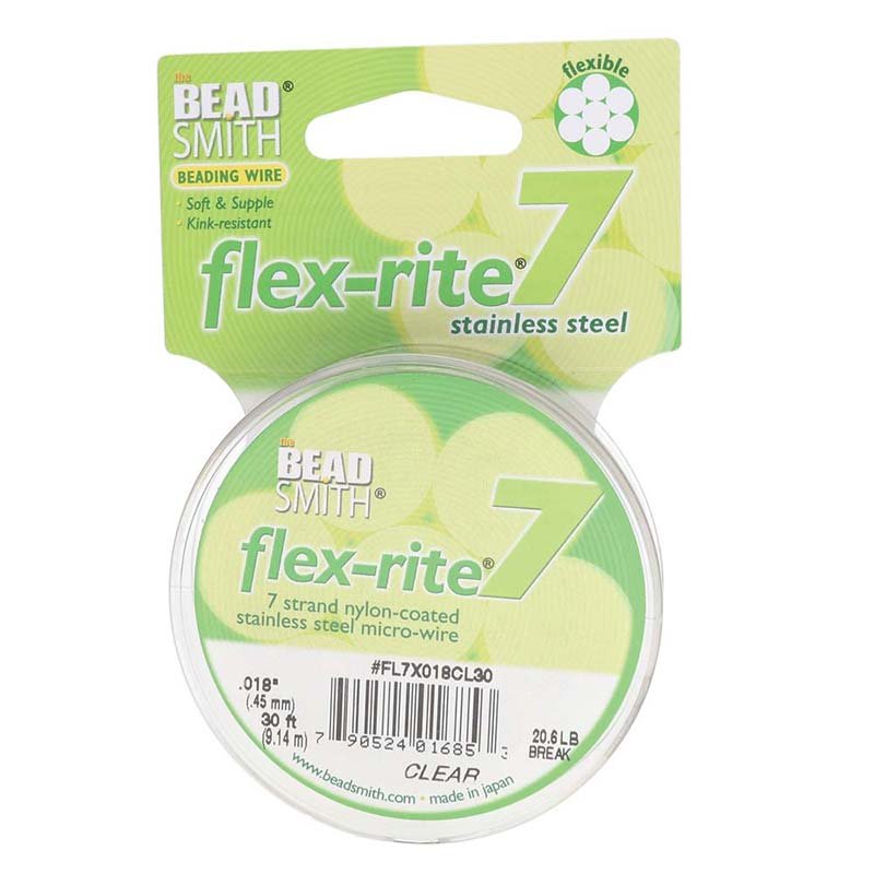 Flexrite 7 Strand Wire 018 - 0.45mm - 9 Metres Spool - Clear